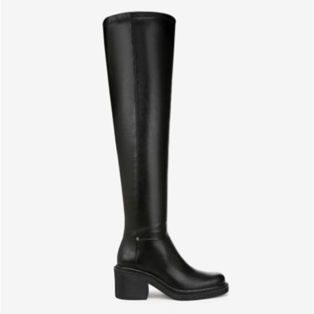 Franco Sarto Size 7.5 Black Over the Knee Boots Platform Square NEW Kelly $170